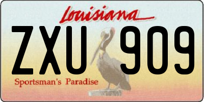 LA license plate ZXU909