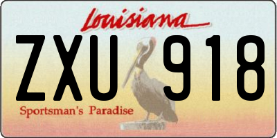 LA license plate ZXU918