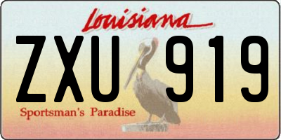 LA license plate ZXU919