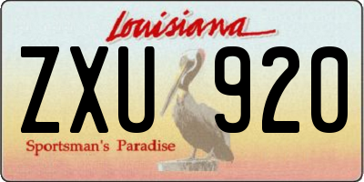 LA license plate ZXU920