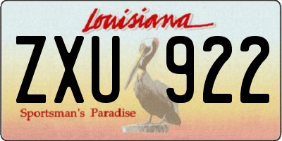 LA license plate ZXU922