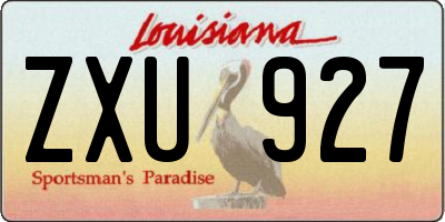 LA license plate ZXU927