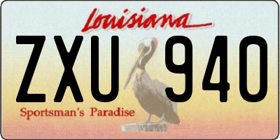 LA license plate ZXU940