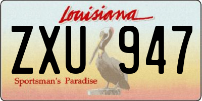 LA license plate ZXU947