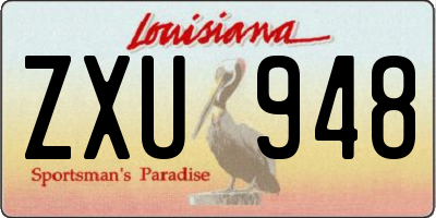LA license plate ZXU948