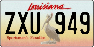 LA license plate ZXU949