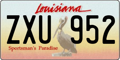 LA license plate ZXU952