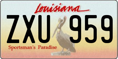 LA license plate ZXU959