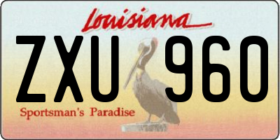 LA license plate ZXU960