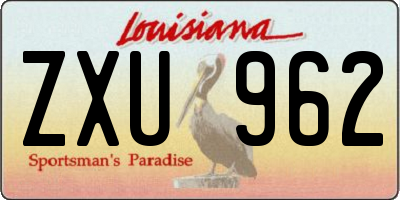 LA license plate ZXU962