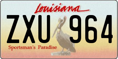 LA license plate ZXU964