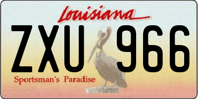 LA license plate ZXU966