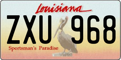 LA license plate ZXU968