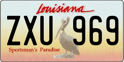 LA license plate ZXU969