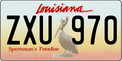 LA license plate ZXU970
