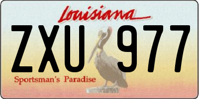 LA license plate ZXU977