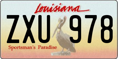 LA license plate ZXU978