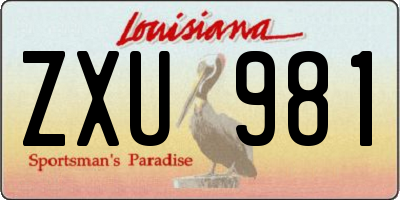 LA license plate ZXU981