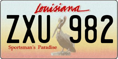 LA license plate ZXU982