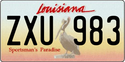 LA license plate ZXU983