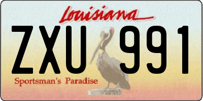 LA license plate ZXU991