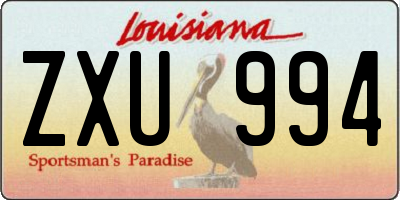 LA license plate ZXU994