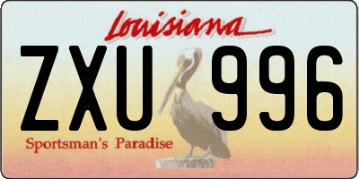 LA license plate ZXU996
