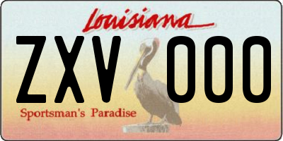 LA license plate ZXV000