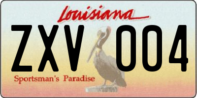 LA license plate ZXV004