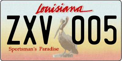 LA license plate ZXV005