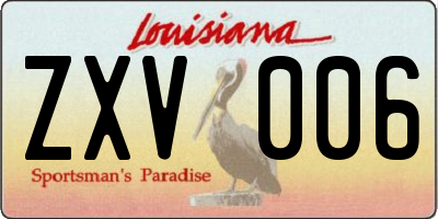 LA license plate ZXV006