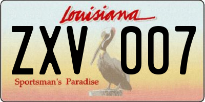 LA license plate ZXV007