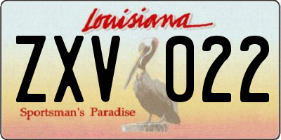LA license plate ZXV022