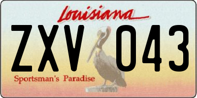 LA license plate ZXV043