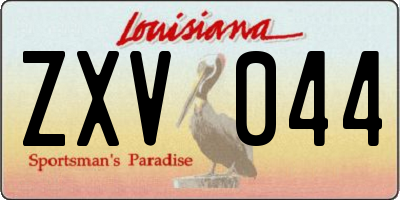 LA license plate ZXV044
