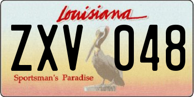 LA license plate ZXV048