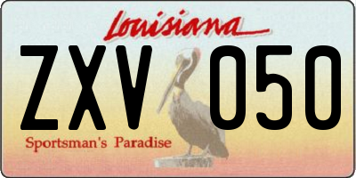 LA license plate ZXV050