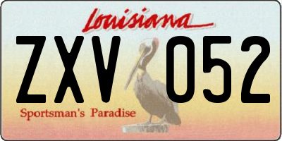LA license plate ZXV052