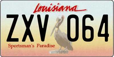 LA license plate ZXV064