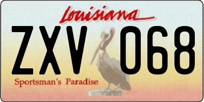 LA license plate ZXV068