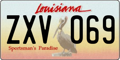 LA license plate ZXV069