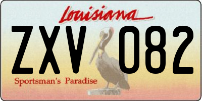 LA license plate ZXV082