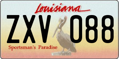 LA license plate ZXV088