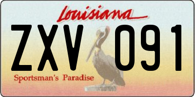 LA license plate ZXV091