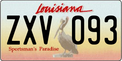 LA license plate ZXV093
