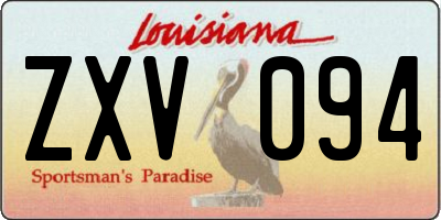LA license plate ZXV094