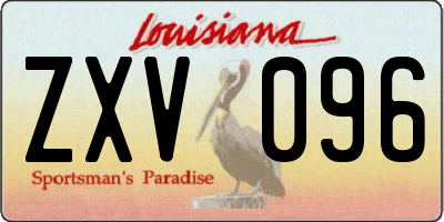 LA license plate ZXV096