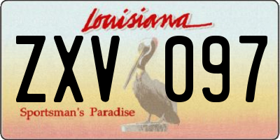 LA license plate ZXV097