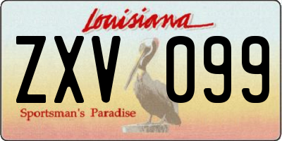 LA license plate ZXV099
