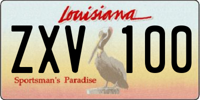 LA license plate ZXV100